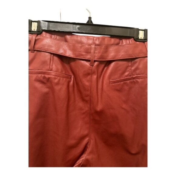 High Waisted Red Faux Leather Pants - Size 12 - Picture 5 of 11